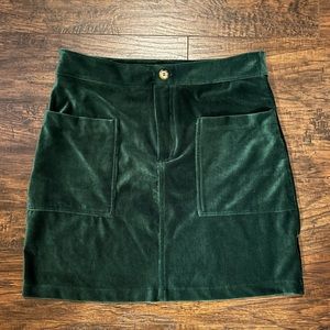 green velvet skirt